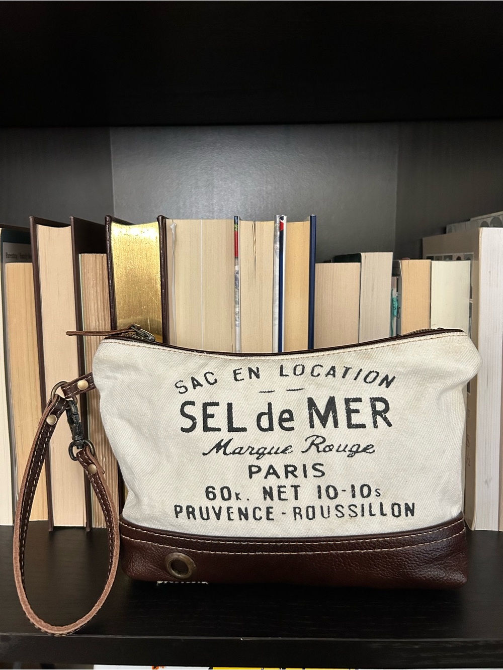 Myra Bag - Spunky Pouch - Cotton Canvas & Leather Wristlet